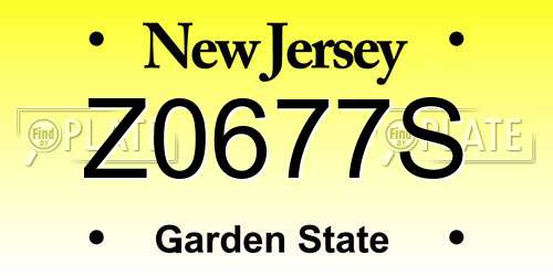 Z0677S New Jersey License Plate