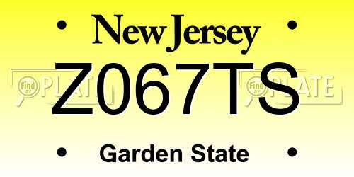 Z067TS New Jersey License Plate
