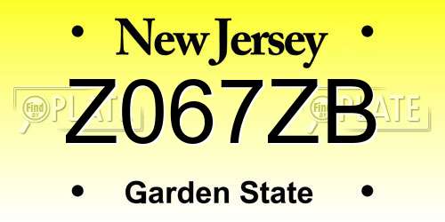 Z067ZB New Jersey License Plate