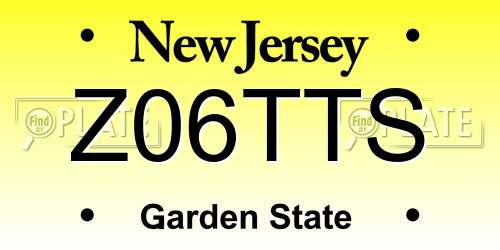 Z06TTS New Jersey License Plate