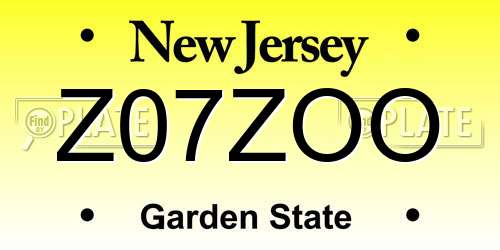 Z07ZOO New Jersey License Plate