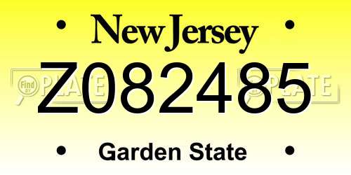 Z082485 New Jersey License Plate