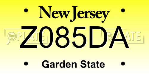 Z085DA New Jersey License Plate