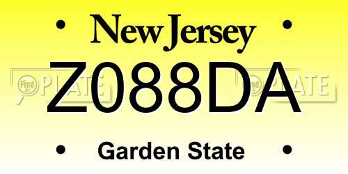 Z088DA New Jersey License Plate