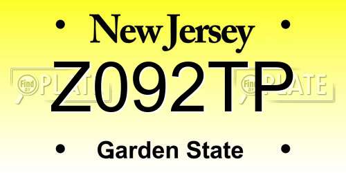 Z092TP New Jersey License Plate