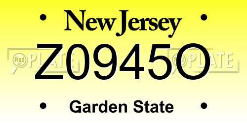 Z0945O New Jersey License Plate