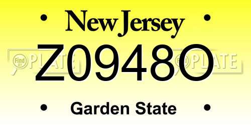 Z0948O New Jersey License Plate