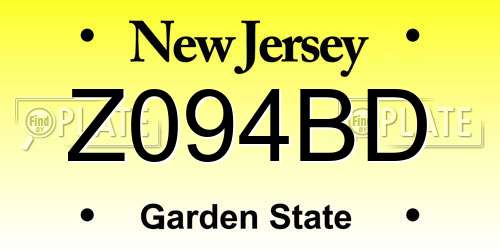 Z094BD New Jersey License Plate