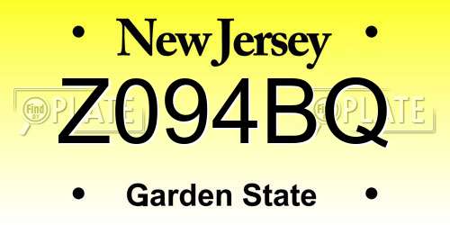 Z094BQ New Jersey License Plate