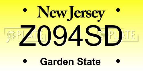 Z094SD New Jersey License Plate