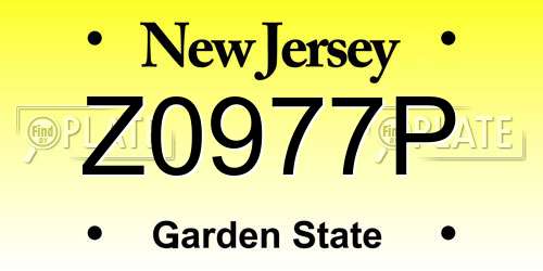 Z0977P New Jersey License Plate