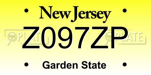 Z097ZP New Jersey License Plate