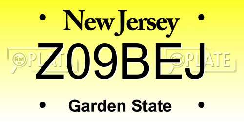 Z09BEJ New Jersey License Plate