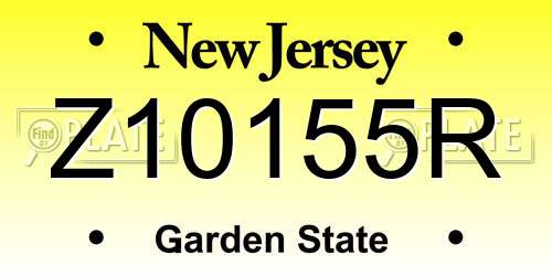 Z10155R New Jersey License Plate