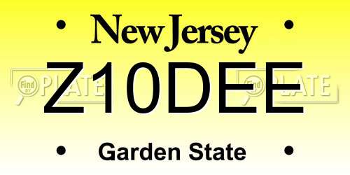 Z10DEE New Jersey License Plate