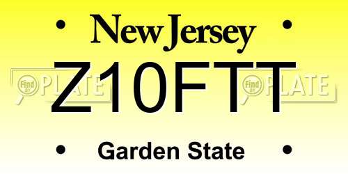 Z10FTT New Jersey License Plate