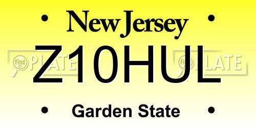 Z10HUL New Jersey License Plate