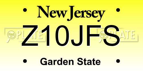 Z10JFS New Jersey License Plate