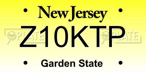 Z10KTP New Jersey License Plate