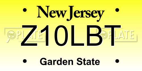 Z10LBT New Jersey License Plate
