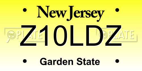 Z10LDZ New Jersey License Plate