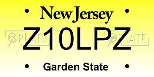 Z10LPZ New Jersey License Plate