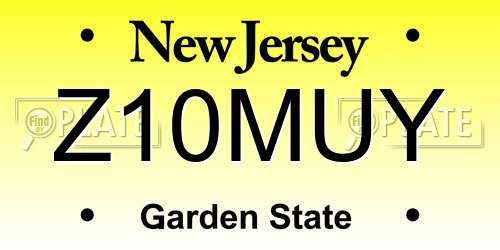 Z10MUY New Jersey License Plate