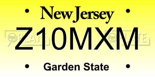 Z10MXM New Jersey License Plate