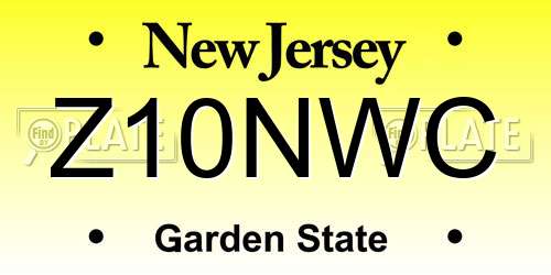 Z10NWC New Jersey License Plate