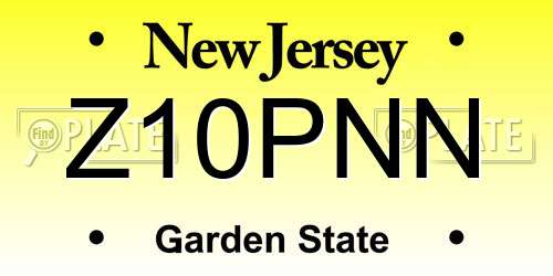 Z10PNN New Jersey License Plate