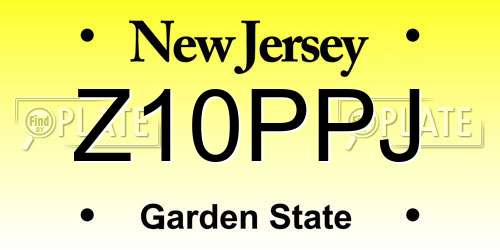Z10PPJ New Jersey License Plate