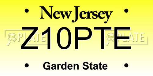 Z10PTE New Jersey License Plate