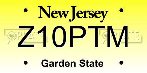 Z10PTM New Jersey License Plate
