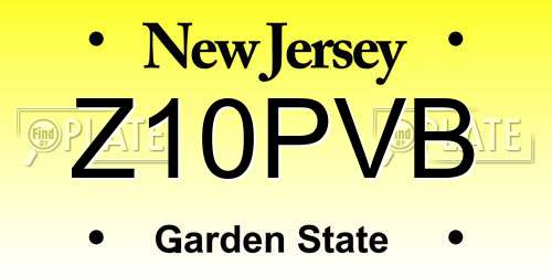 Z10PVB New Jersey License Plate