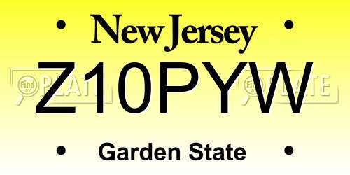 Z10PYW New Jersey License Plate