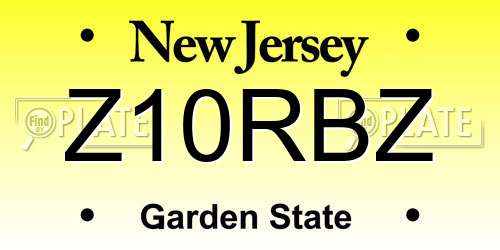 Z10RBZ New Jersey License Plate