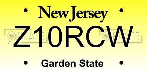 Z10RCW New Jersey License Plate