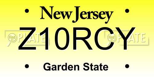 Z10RCY New Jersey License Plate
