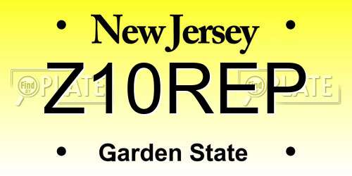 Z10REP New Jersey License Plate