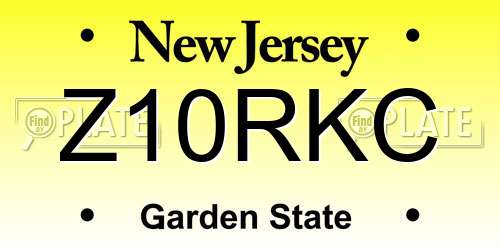 Z10RKC New Jersey License Plate