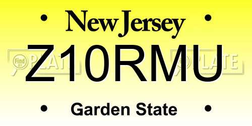 Z10RMU New Jersey License Plate