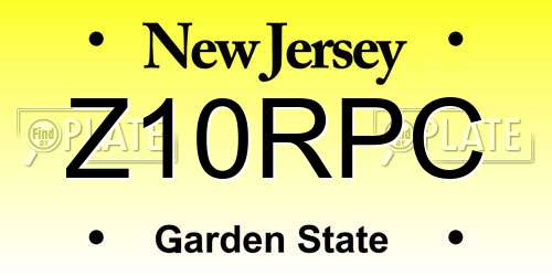 Z10RPC New Jersey License Plate