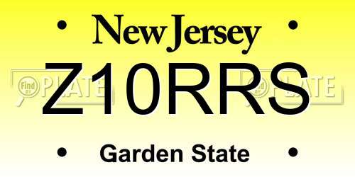 Z10RRS New Jersey License Plate