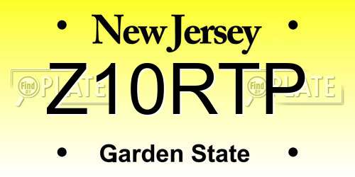 Z10RTP New Jersey License Plate