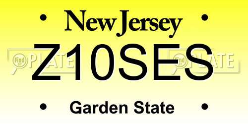 Z10SES New Jersey License Plate