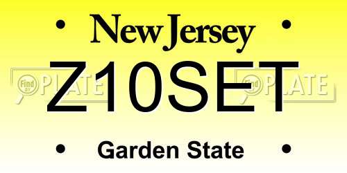 Z10SET New Jersey License Plate
