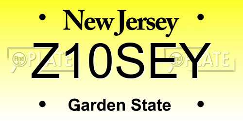 Z10SEY New Jersey License Plate