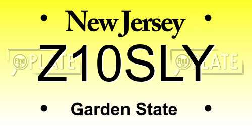Z10SLY New Jersey License Plate