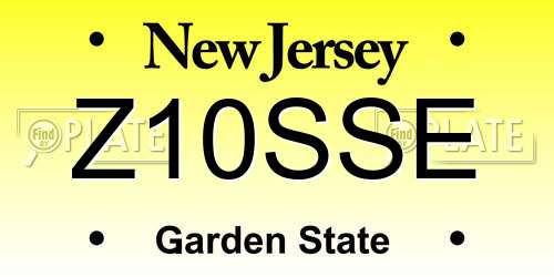 Z10SSE New Jersey License Plate