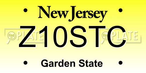 Z10STC New Jersey License Plate